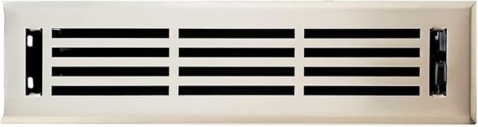 EMPIRE REGISTER CO Linear Design, Heavy Duty Floor Vent Covers, Metal Damper Attached. Vent Covers for Floor only. (Floor, Brushed Nickel, 2 x 12 inch (Pack of 1))