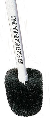 Carlisle Flo-Pac Floor Drain Brush Head (only), 6-3/4"L x 6" Dia, Threaded Handle Hole, Polypropylene bristles, Black, BPA-Free, 4014800