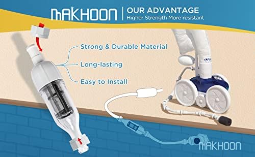 MAKHOON Pool Cleaner Assembly 48-080 with 2 Feed Hose Nuts D15 Replacement Compatible with Polaris Zodiac 48-080 in-Line Filter and Replace Universal Wall Fitting (UWF) Filter Screen 6-504-00 (1)