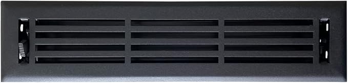 EMPIRE REGISTER CO Linear Design, Heavy Duty Floor Vent Covers, Metal Damper Attached. Vent Covers for Floor only. (Floor, Textured Black, 2 x 14 inch (Pack of 1))