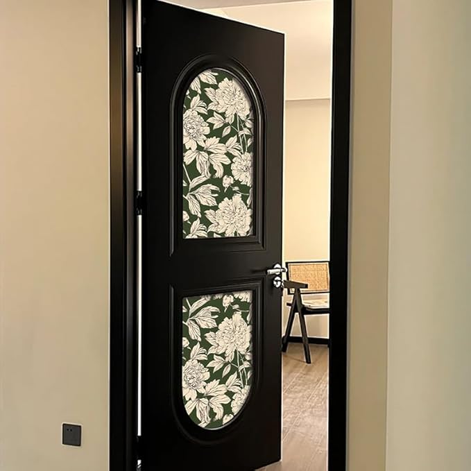 Peel and Stick Wallpaper Contact Paper for Cabinets Drawers Green Beige Floral Flower Vintage Design 17.5x118in Self Adhesive Wall Removable Desk Bedroom Moody Renter Friendly Modern