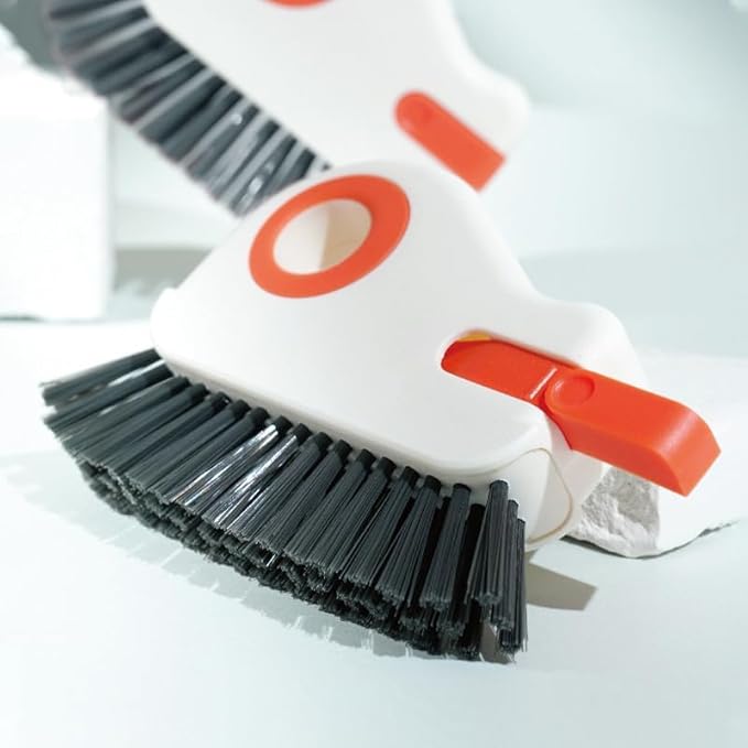 2 in 1 Groove Cleaning Brush Window Track Cleaning Tools, 2025 New Hard Bristle Crevice Cleaning Brush with Hidden Scraperfor Sliding Door Track, Window Sill, Shutter Door (Grey,1pcs)