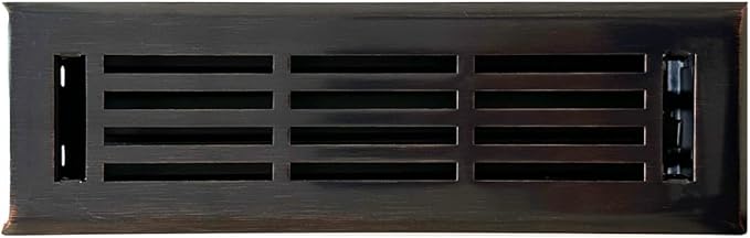 EMPIRE REGISTER CO Linear Design, Heavy Duty Floor Vent Covers, Metal Damper Attached. Vent Covers for Floor only. (Floor, Oil Rubbed Bronze, 2 x 10 inch (Pack of 1))