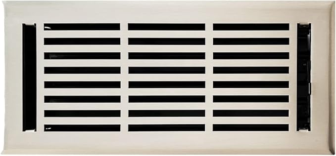 EMPIRE REGISTER CO Linear Design, Heavy Duty Floor Vent Covers, Metal Damper Attached. Vent Covers for Floor only. (Floor, Brushed Nickel, 4 x 10 inch (Pack of 1))