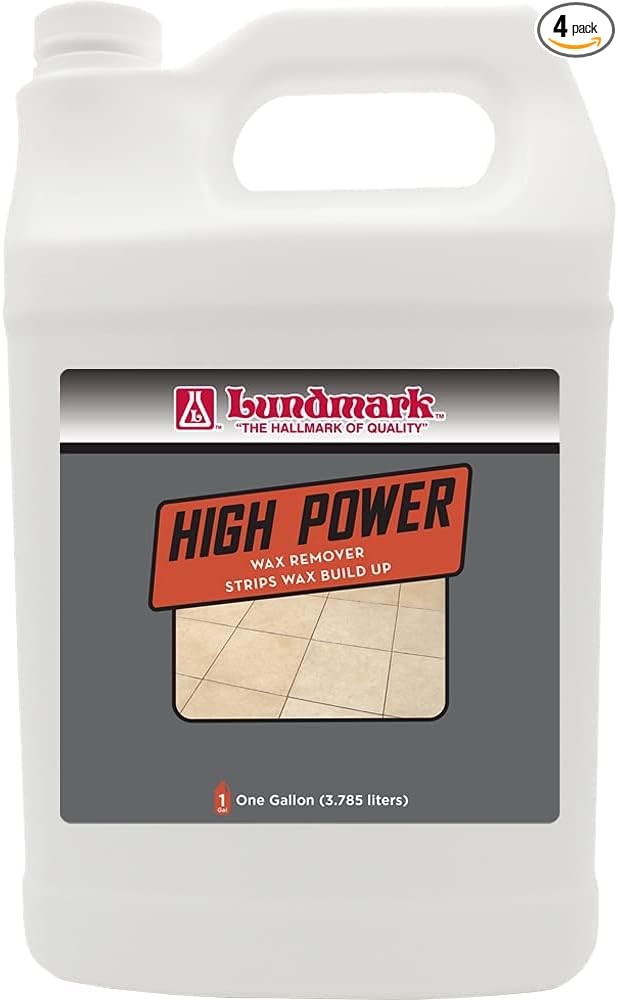 Lundmark High Power Wax Remover, Commercial Strength Floor Wax Stripper, 1-Gallon, 3204G01-2 Brand. Set of 4
