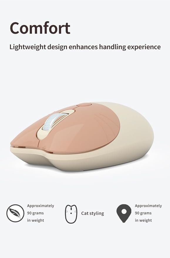 MOFII-TzBBL Mini Wireless Keyboard Mouse Set Round Keycap Multi-Colour Cute Lovely for Girls 84 Key (Multicolor-Chocolate)……
