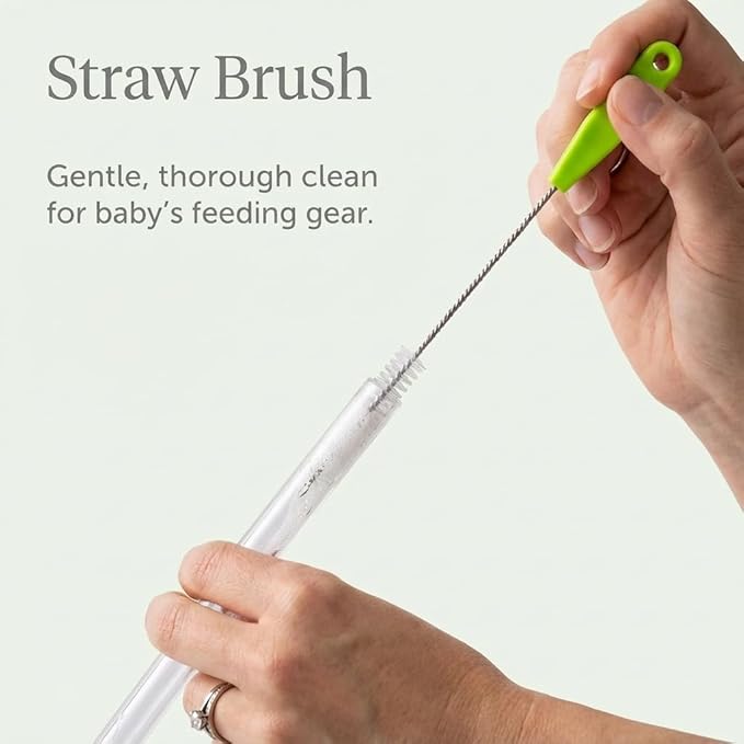 5-in-1 Baby Bottle Brush Set, Bottle Brush for Baby, Bottle Cleaner Brush Set, Including Nylon and Silicone Bottle Brush, Bottle Cap Brush, Straw Brush, Nipple Brush, BPA-Free (Green)