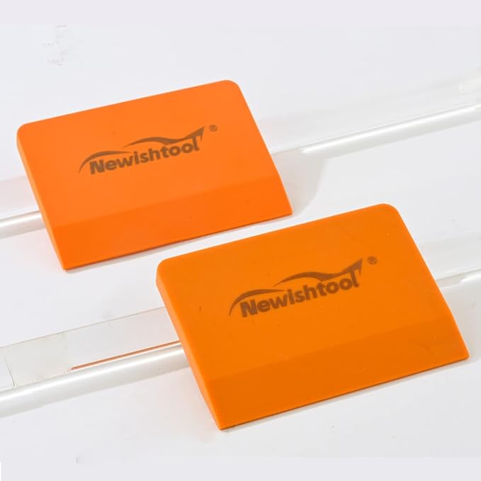 NEWISHTOOL Soft Silicone Small Squeegee for Vinyl, 2 PCS PPF Tools Window Tinting V-Blade Scraper for Window Film Application, Car Paint Protective Film Installation & Water Removal