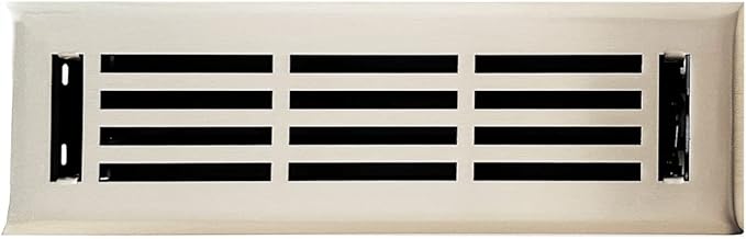 EMPIRE REGISTER CO Linear Design, Heavy Duty Floor Vent Covers, Metal Damper Attached. Vent Covers for Floor only. (Floor, Brushed Nickel, 2 x 10 inch (Pack of 1))
