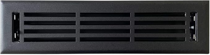 EMPIRE REGISTER CO Linear Design, Heavy Duty Floor Vent Covers, Metal Damper Attached. Vent Covers for Floor only. (Floor, Textured Black, 2 x 12 inch (Pack of 1))