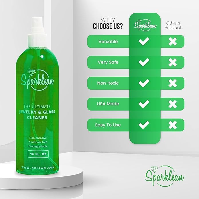 Jewelry Cleaner Solution | Premium Jewelry Cleaner for All Jewelry | Spray Natural Free of Toxins and Ammonia|Silver, Gold and Diamond Cleaner | & Anti Tarnish Spray for Jewelry