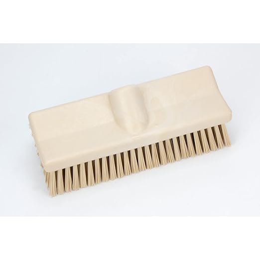 SPARTA 40423EC25 Plastic Floor Scrub Brush, Wall Brush, Equipment Brush With Nonabsorbent Bristles For Industrial Kitchens, Hospitals, Commercial Cleaning, 4 Inches, Tan, (Pack of 2)