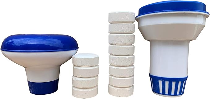 FibroPool Supersize Floating Pool Chlorine Dispenser - Extra Large 12" Design Holds Up to 3 lbs of Tablets - 12 Inches Long - Adjustable Release