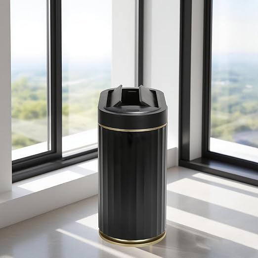 Bathroom Trash Can with Lid Butterfly 2 Gallon Sensor Trash can, IPX5 Waterproof Garbage Can, Automatic Slim Trash Bin, Under-Counter Wastebasket Bathroom Decor for Kitchen, Black Gold