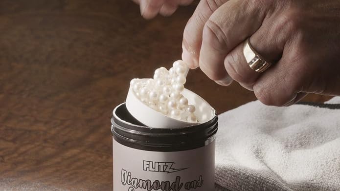 FLITZ Jewelry Cleaning Kit - USA-Made 1.7oz Jewelry Cleaner Cream, 1.7oz Spray, a Suede Cloth, and 7oz Gold & Sterling Silver Cleaner Dip Jar with Tray & Brush - Tarnish Remover Kit