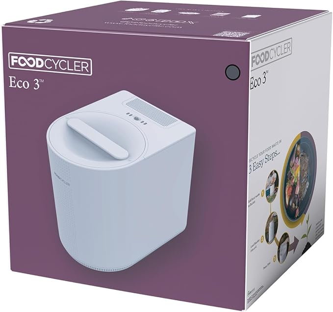Food Cycler Eco 3 Compact Kitchen Food Recycler | Indoor Composter Bin Alternative | Electric Countertop Food Waste Disposer with Odorless 3.5L Indoor Food Waste Bin for Easy Waste Management | Grey