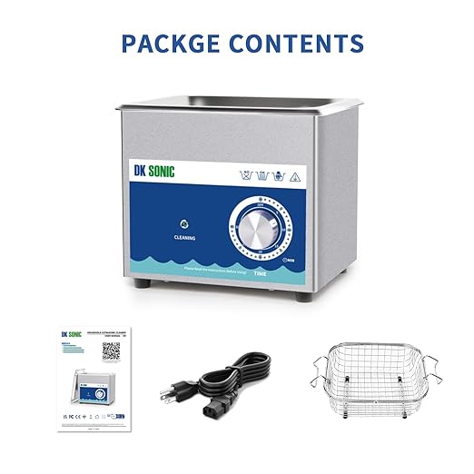 DK SONIC Ultrasonic Cleaner,1.5L 60W Stainless Steel Ultrasonic Jewelry Cleaner with Cleaning Basket,Mechanical Timer,Sonic Cleaner for Cleaning Jewelry,Eyeglasses,Coins