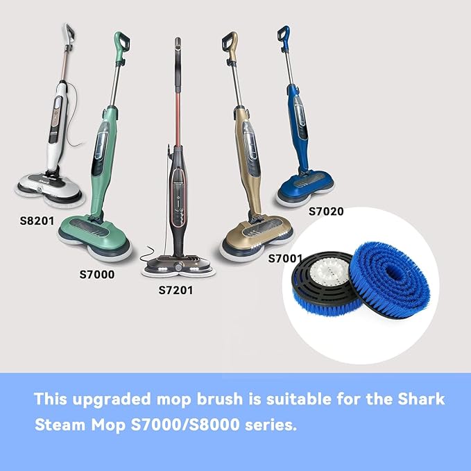 2 Pack S7001 Upgraded Mop Pad Replacement Brush Heads for Shark Steam Mop Pads | Professional Cleaning and Polishing | Compatible with Shark S8201/S7000Series | for Deep Cleaning Hard Floors (Blue)