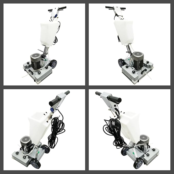 TECHTONGDA Floor Polisher Commercial Floor Buffer Scrubber Square Shape Floor Grinding Machine Industrial Hard Floor Cleaning with 3gal Tank and 3 Floor Polishing Pad