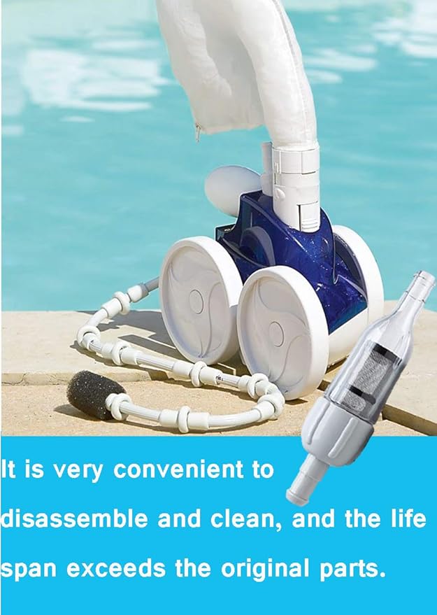 MAKHOON Pool Cleaner Assembly 48-080 with 2 Feed Hose Nuts D15 Replacement Compatible with 48-080 in-Line Filter and Replace Universal Wall Fitting (UWF) Filter Screen 6-504-00 (2)