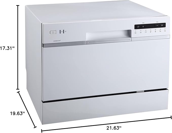 EdgeStar DWP62WH 6 Place Setting Portable Countertop Dishwasher - White