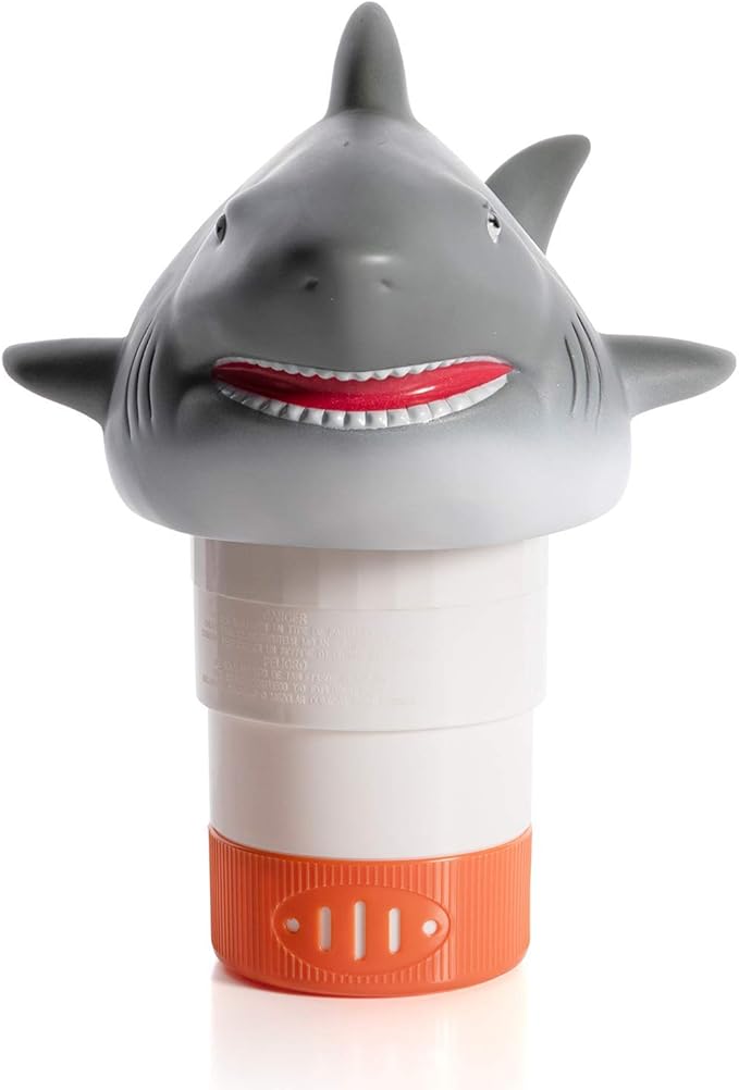 XY-WQ Chlorine Floater, Floating Pool Chlorine Dispenser (Shark), Fits 1 and 3 Inch Tablets for Large and Small Pools, Hot Tub, Spa