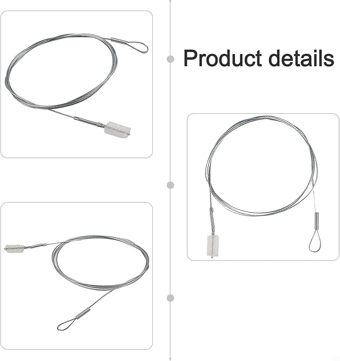 Flexible Drain Cleaning Brush 150CM Stainless Steel Wire with Nylon Bristles Long Pipe Cleaner for Car Sunroof Refrigerator Drain Hose Blockage Remover for Curved Tubing Under 90 Degrees