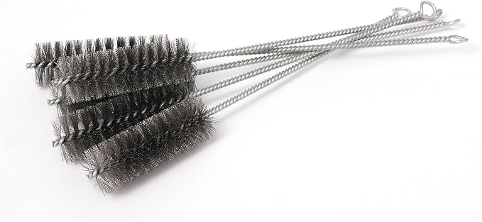 12 Inch Pipe Cleaning Brush Set with Stainless Steel Bristles, Steel Wire Tube Brush Kit for Auto Parts Polishing, Machining, Bottles, Tubes, Etc.(30mm-2pcs)