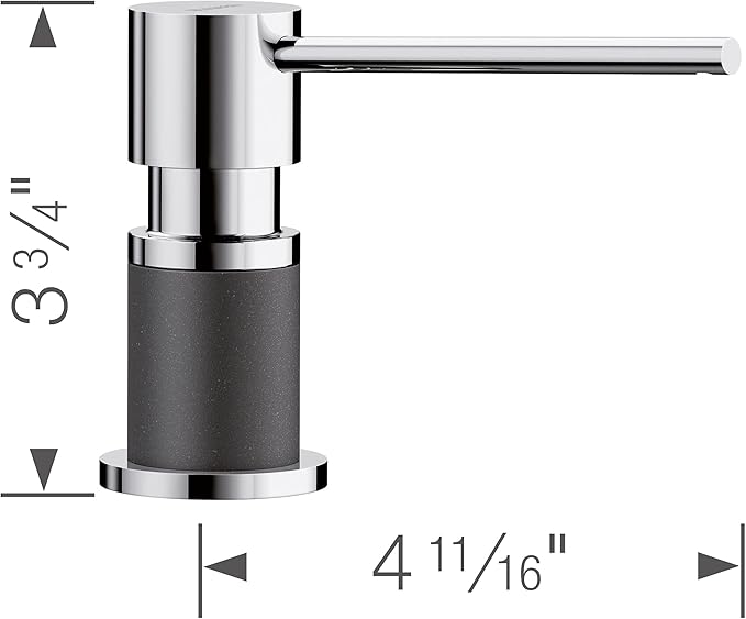 BLANCO, Anthracite 402300 LATO Kitchen Soap Dispenser, 10 oz