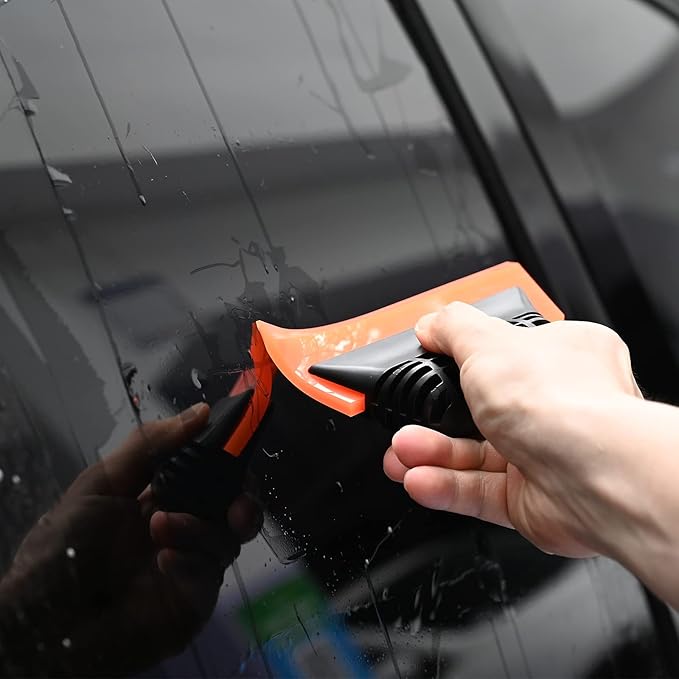 EHDIS Window Tint Tool 5-inch Rubber Window Squeegee 2PCS Non-Slip Handy Tint Squeegee for Window Tinting,Vinyl WrapApplicator Household Shower,Mirror,Glass Window Cleaning Water Wiper Turbo Scraper