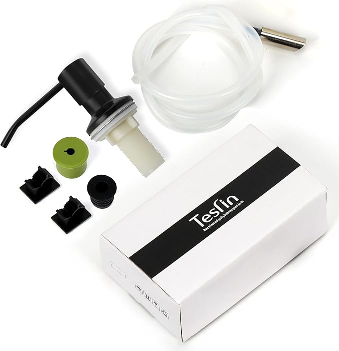 Dish Soap Dispenser for Kitchen Sink Built in Soap Dispenser Pump with 47" Extension Tube Kit Matte Black