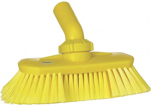 Vikan 70676 Brush,Angle Adj.,Waterfed,Soft-Split,9",Yellow