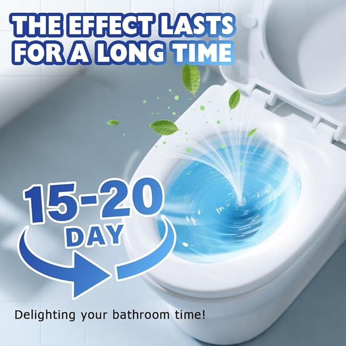 Automatic Toilet Bowl Cleaner Tablets, Blue Toilet Bowl Tablets Drop in Tank, Long Lasting Tank Cleaner for Bathroom, Convenient Blue Deodorizer, Easy Flush Cleaner Tablets for Toilet(20)
