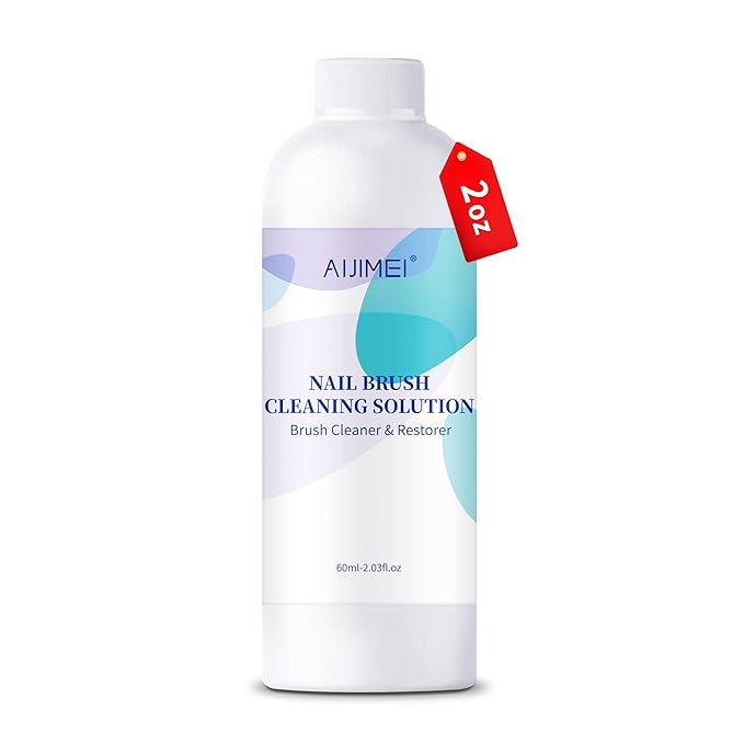 AIJIMEI Nail Art Brushes Cleaner Gel and Gel Nail Brushes Cleaner for Acrylic Application Can Quickly Dissolve Residues Acrylic Nail Brush Cleaner 60ml/2.03FL.OZ