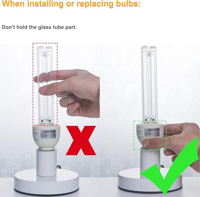 25 Watts UVC Sanitizer Lamp Ozone Free UVC Light Bulb with Base and 3-Gear Timer 253.7nm Wavelength UV Light for Bedroom/Closet/Kitchen/Bathroom E26 Base 110V CTUV-25