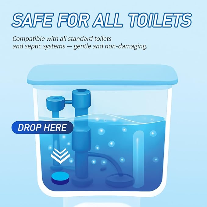 Toilet Bowl Cleaner Tablets 40 Pack, Long-Lasting Drop-in Tank Tablets with Sustained-Release Technology, Fight Tough Stains & Odors, Household & Commercial Use, Compatible with Most Toilets-Valuable