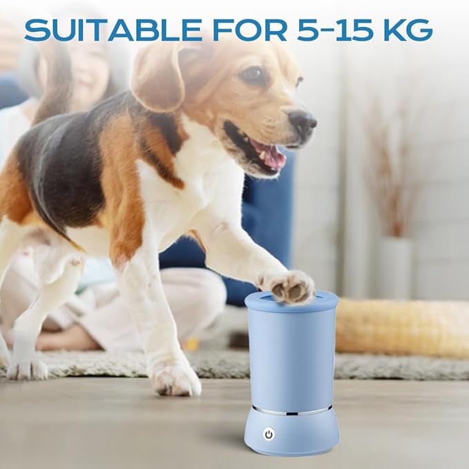 Automatic Dog Paw Cleaner 2025 New Dog Paw Cleaner Cup, Dog Paw Cleaner with USB Rechargeable, Paw Cleaner for Small Medium Large Breed Dogs Cats/Dogs (Two Stalls-Blue A)