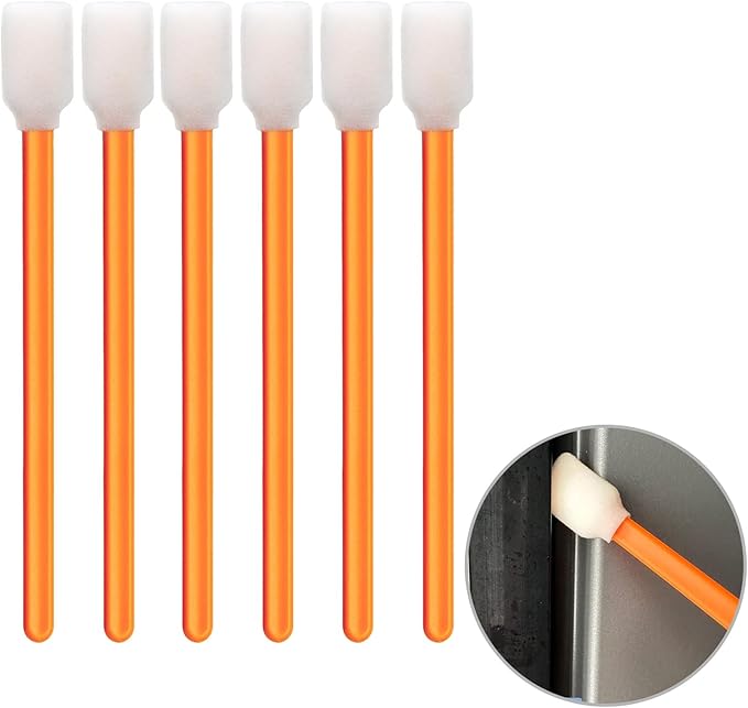 Wellgler's 200pcs Disposable Crevice Cleaning Brush,car air-Conditioning Vents Brush, Window Rails 、Door Rails、Refrigerator Gaps 、Toilet Gaps Brush (Orange)