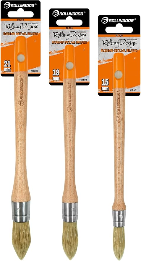 ROLLINGDOG Trim Paint Brush-3PC Trim Brush Set,Small Paint Brush, Edge Painting Tool for Windows, Walls,Doors(15mm,18mm,21mm)
