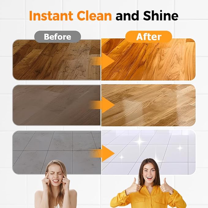 5-in-1 Hardwood Floor Cleaner & Shine Enhancer – All-in-One Stain, Odor & Grease Remover for Wood, Tile, Laminate Floors – Waxing & Shine Restoration for Home, Kitchen, Bathroom (500ML-1PCS)