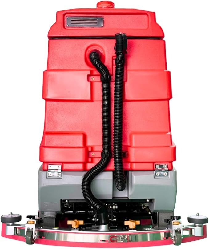 34" Ride-On Floor Scrubber Machine, Dual 17" Brushes, 34.3 Gal Solution Tank, 37 Gal Recovery Tank, 75,000 Sq.Ft/H Productivity, 6 HR Working Time, Industrial and Commercial Floor Cleaning