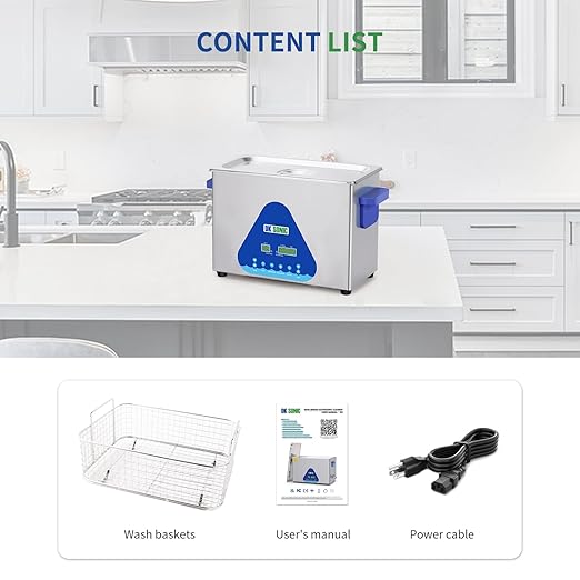 DK SONIC Ultrasonic Cleaner 4L,120W Professional Ultrasonic Jewelry Cleaner with Heater&Timer,Digital Control&Basket, Multiple Functions for Jewelry,Glasses,Chains, Watches