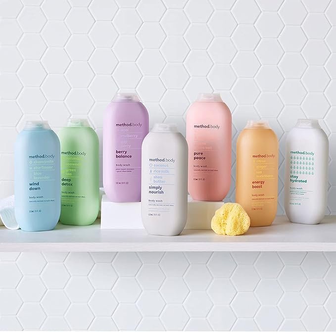 Method Body Wash, Pure Peace, Paraben and Phthalate Free, 18 oz (Pack of 2)