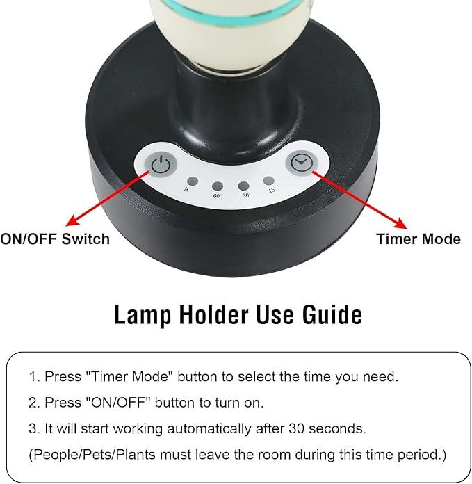 36Watts UV Sanitizer Lamp 2pack 72w with Remote Control Powerful Ozone UVC Light with E26 Base for Basement/Bedroom/Kitchen/Office/Storehouse/Car, 3-Gear Timer 110V