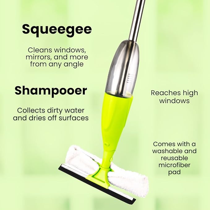 5-in-1 Multi-Purpose Cleaning Kit - Spray Mop, Sweeper, Duster, & Window Cleaner, Ewbank 5 pc Multi-Surface Tool Kit, Green