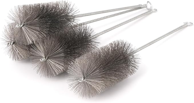 12 Inch Pipe Cleaning Brush Set with Stainless Steel Bristles, Steel Wire Tube Brush Kit for Auto Parts Polishing, Machining, Bottles, Tubes, Etc.(50mm-2pcs)