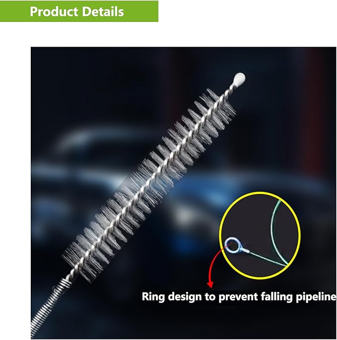 1Pc 80" Extra-Long Flexible Tube Cleaning Brush | Slim Bendable Drain Dredging Tool for Feeding Tubes, Air Hoses, Racking Lines & Narrow Pipes