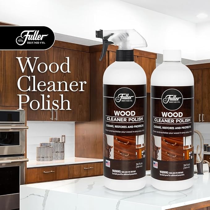 Fuller Brush Wood Polish & Cleaner – Conditions, Shines & Protects Wood Surfaces – Removes Dust, Smudges & Stains – Safe for Furniture, Cabinets, Tables & Trim - (Bottle with Sprayer - Pack of 2)