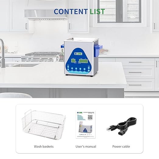 DK SONIC Ultrasonic Cleaner 2L,60W Professional Ultrasonic Jewelry Cleaner with Heater&Timer,Digital Control&Basket, Multiple Functions for Jewelry,Glasses,Chains, Watches