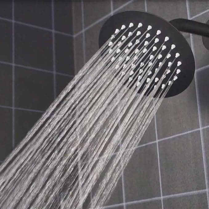 NearMoon Rain Shower Head, Ultra-Thin Design-Pressure Boosting, Awesome Some Experience, High Flow Stainless Steel Rainfall Head (6 Inch,Matte Black)